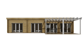 Caleba Italia srls - Casa di legno abitabile DAFNE 95 m², tetto piano
