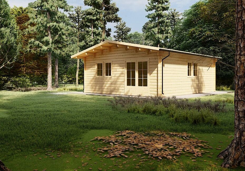 Caleba SRL - Casa di legno Lella (44mm) 5mx5m