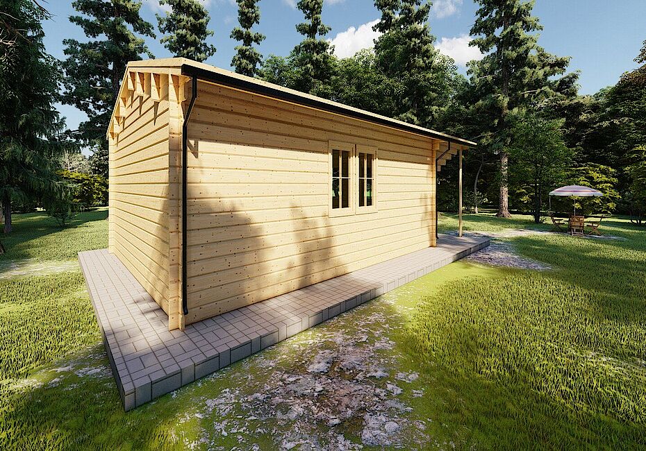 Caleba SRL - Casa di legno Perla (44mm) 6x6 m