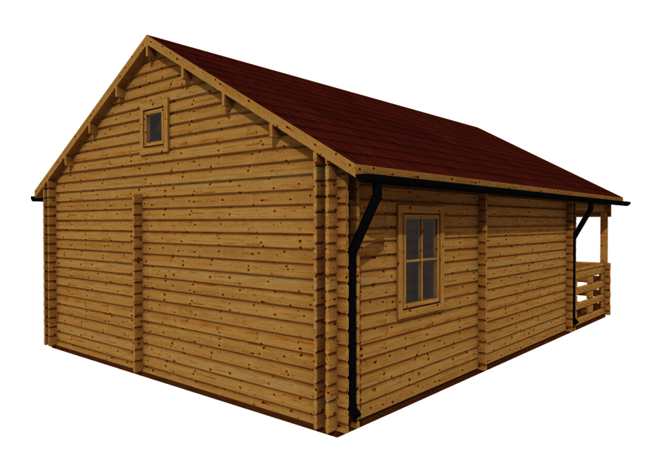 Caleba SRL - Casa di legno coibentata Smeralda 36mq + terrazza 19mq