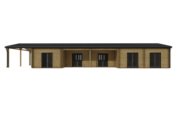 Caleba Italia srls - Casa di legno abitabile CLIO 115 m² con tettoia auto 22 m²
