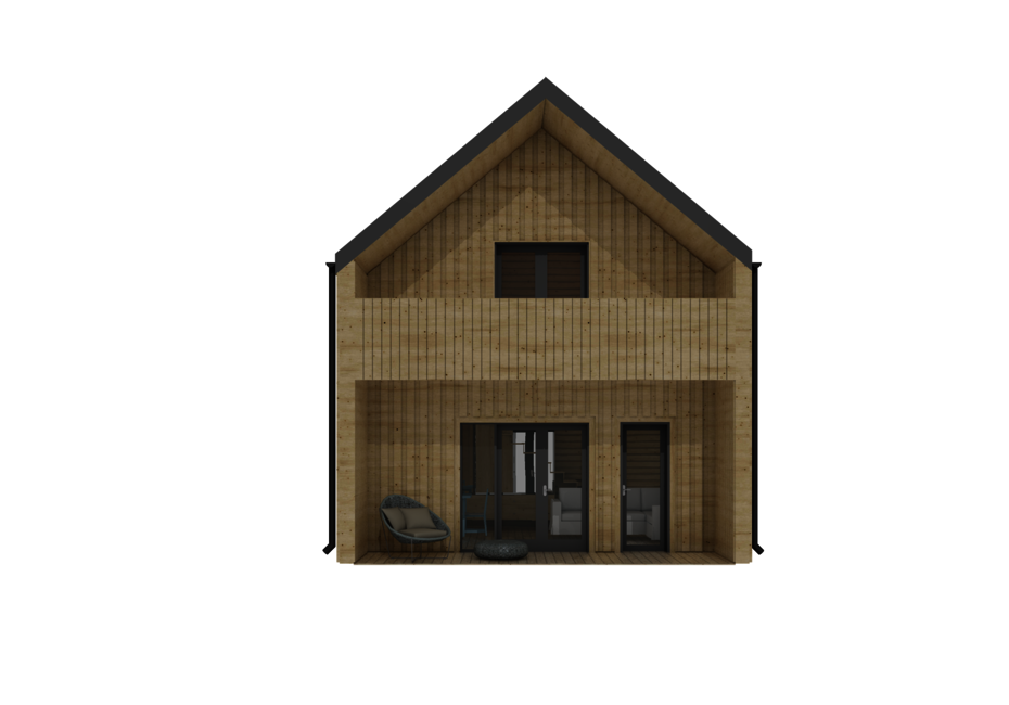 Caleba SRL - Casa bifamiliare di legno abitabile CALIPSO 120 m²