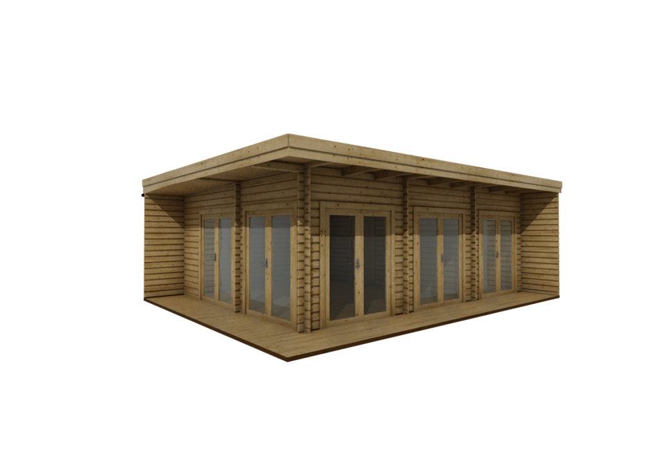 Caleba SRL - Casa di legno FLAMINIA 8x6m (44mm)