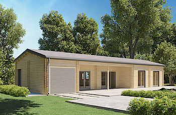 Caleba Italia srls - Casa di legno abitabile CLOE 114 m² con garage per auto