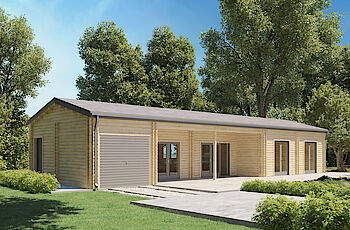 Caleba SRL - Casa di legno abitabile CLOE 114 m² con garage per auto