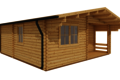 Caleba SRL - Casa di legno Elba (44mm) 6mx6m 4 stanze
