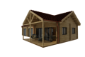 Caleba SRL - Casa in legno coibentata AGNESE 79 m² + 17,5 m² Portico