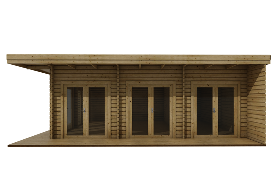 Caleba SRL - Casa di legno FLAMINIA 8x6m (44mm)