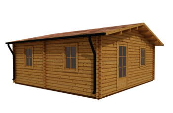 Caleba SRL - Casa di legno IRMA 6mx6m (44mm) 3 stanze