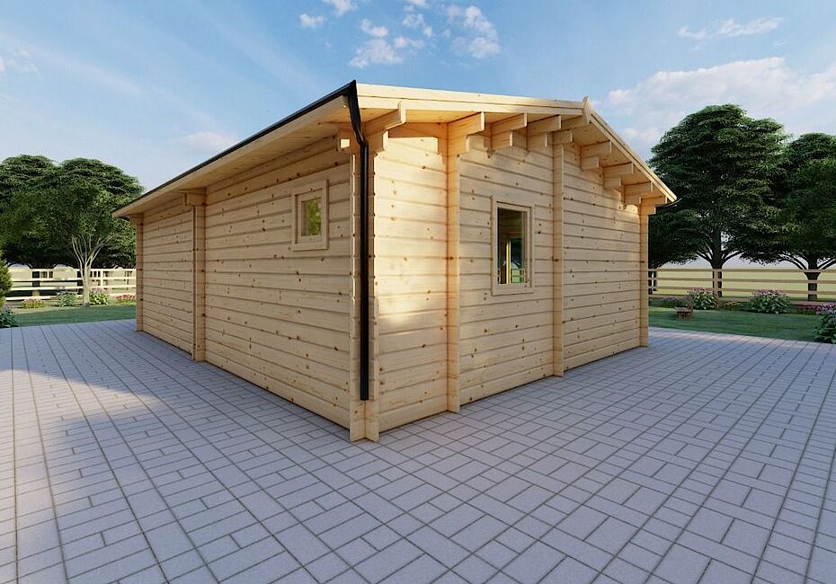 Caleba SRL - Casa di legno AUGUSTA 8x6 m (44mm) 48 mq (visibile in esposizione)