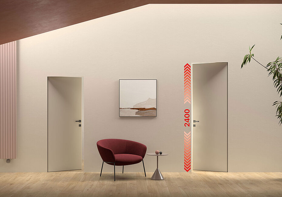 Ermetika - xREVERx XL - porta a battente filo muro reversibile 2400 mm