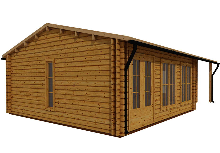 Caleba SRL - Casa di legno coibentata ADELE 8x6 m 48 mq