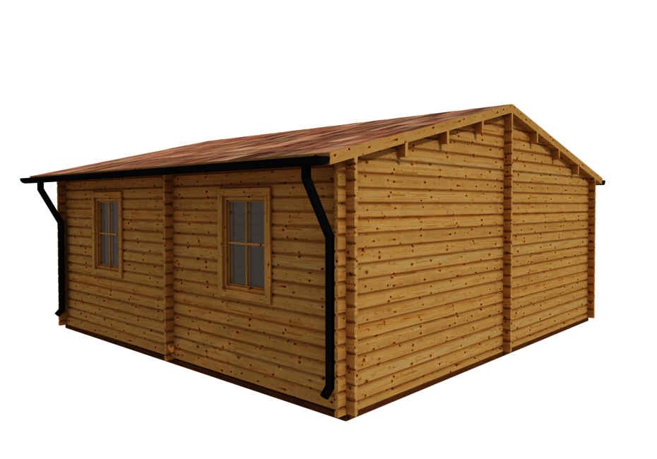 Caleba SRL - Casa di legno IRMA 6mx6m (44mm) 3 stanze