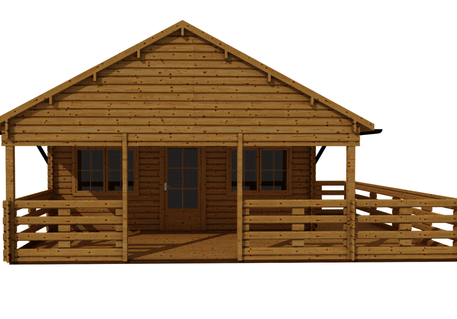 Caleba SRL - Casa di legno Smeralda 36mq e mezzanino calpestabile + terrazza 19mq