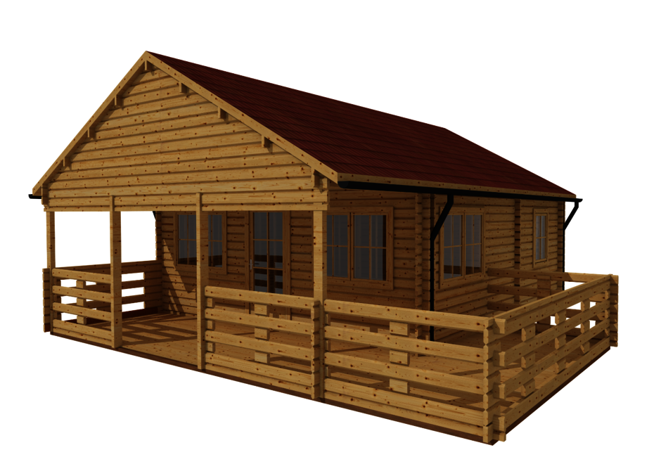 Caleba SRL - Casa di legno coibentata Smeralda 36mq + terrazza 19mq