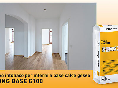 YTONG BASE G100: il nuovo intonaco per interni a base calce-gesso 