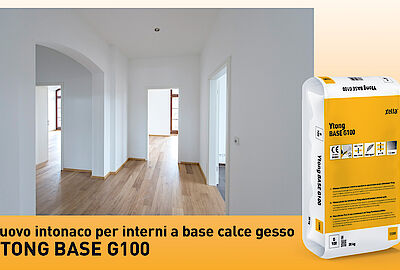 YTONG BASE G100: il nuovo intonaco per interni a base calce-gesso 