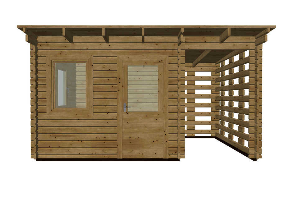 Caleba SRL - Casa in legno LISA 3x3, 9 m² + Legnaia