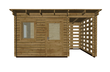 Caleba SRL - Casa in legno LISA 3x3, 9 m² + Legnaia