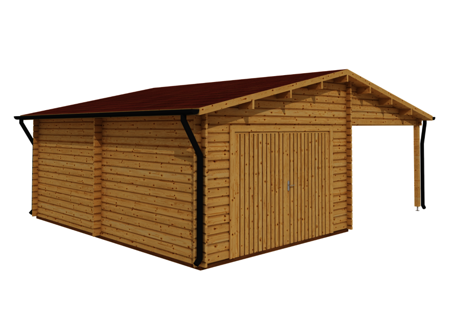 Caleba SRL - Garage singolo 3x6 m con tettoia 3x6 m