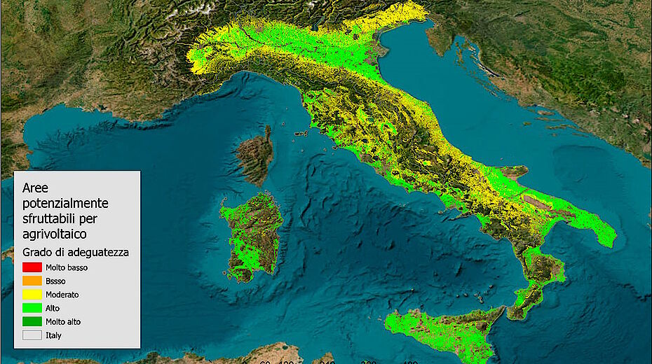 Agrivoltaico: ecco la mappa che ne individua il potenziale