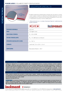 scheda Isolmant IG SPECIAL D 