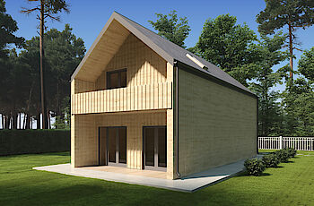 Caleba Italia srls - Casa bifamiliare di legno abitabile CALIPSO 120 m²
