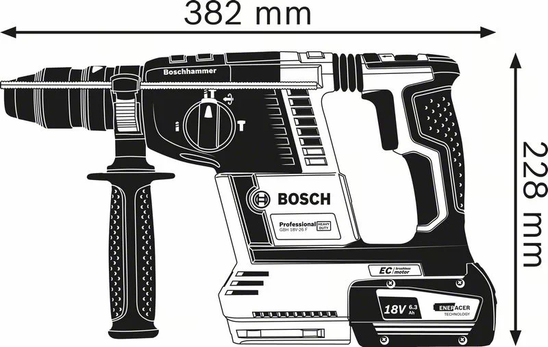 BOSCH Professional - GBH 18V-26 F Professional - Martello perforatore a batteria