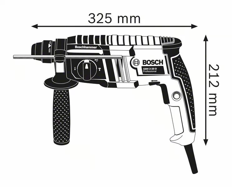 BOSCH Professional - GBH 2-20 D Professional - Martello perforatore