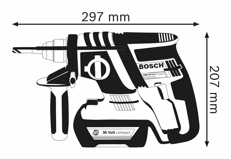 BOSCH Professional - GBH 36 V-EC Compact (1.3 Ah) Professional - Martello perforatore