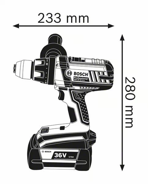 BOSCH Professional - GSR 36 VE-2-LI Professional - Trapano avvitatore a batteria