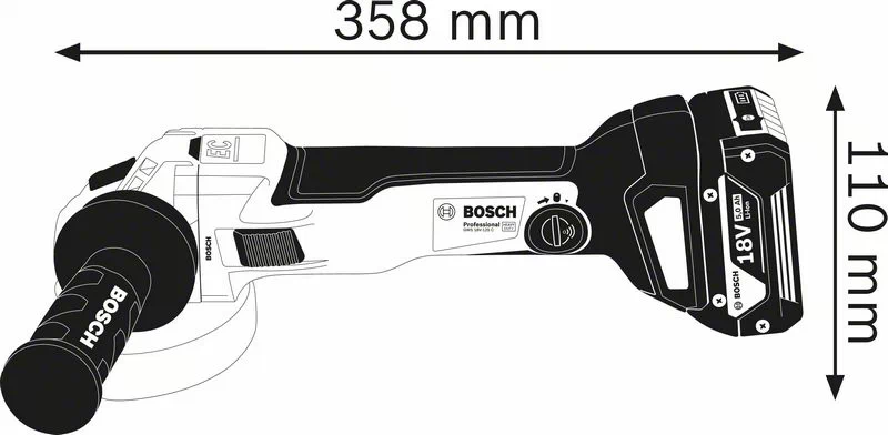 BOSCH Professional - GWS 18V-10 C Professional - Smerigliatrice angolare